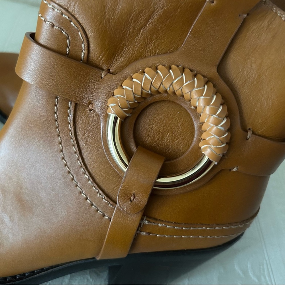 See by Chloe Hanna Chelsea slip inn western style boots in tan leather size 41 - Picture 9 of 12